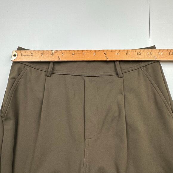 Halara Pants Womens Small Tall Green Pullon Wide Leg Trousers Stretch Office - Picture 9 of 13